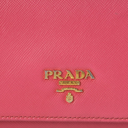 Prada Saffiano Metal Continental Flap Wallet Peonia 10 of 14
