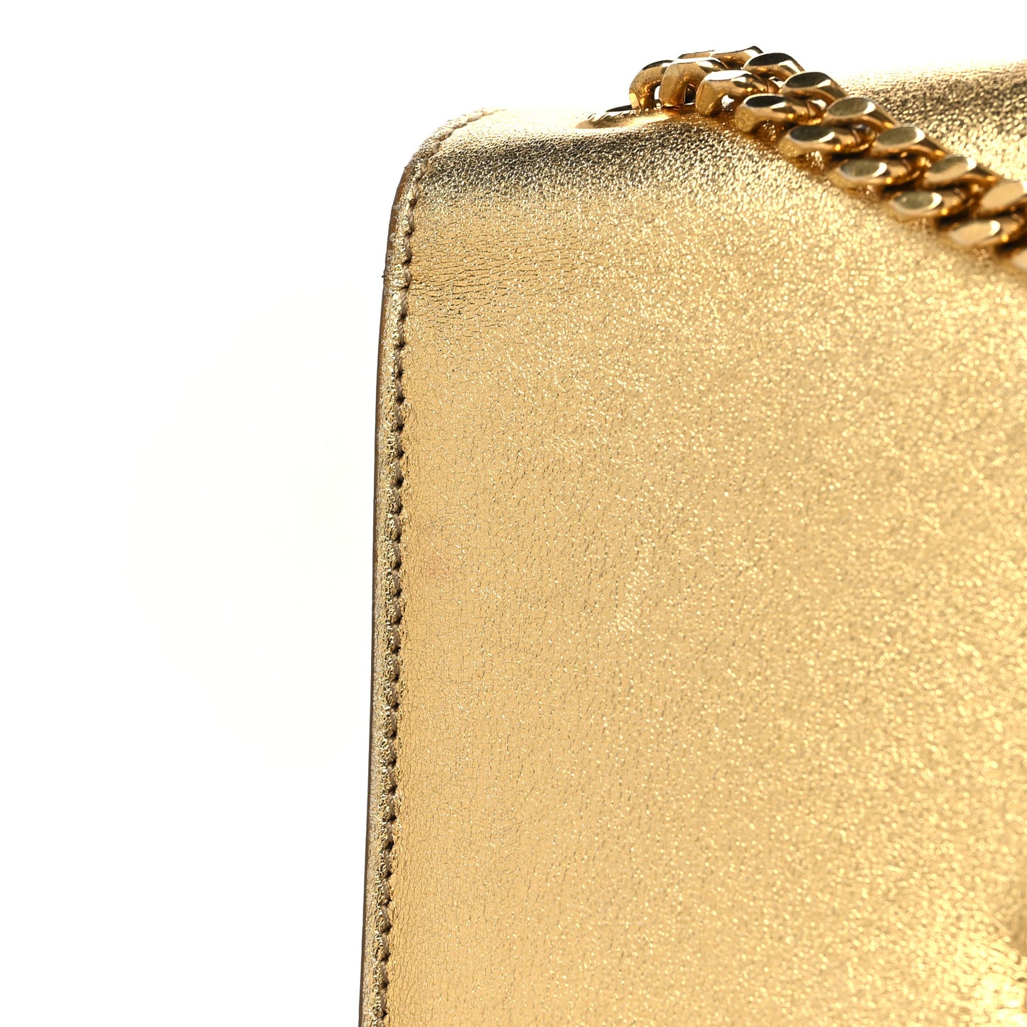 Metallic Calfskin Small Classic Monogram Kate Tassel Satchel Gold