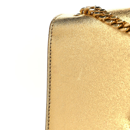 Saint Laurent Metallic Calfskin Small Classic Monogram Kate Tassel Satchel Gold 11 of 12