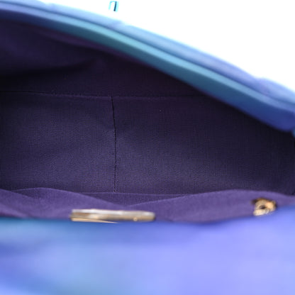 Chanel Tie Dye Calfskin Quilted Medium Chanel 19 Flap Blue Purple 5 of 10