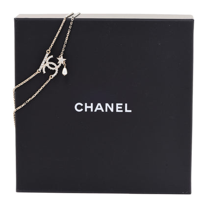Chanel Pearl Crystal CC Star Choker Necklace Gold 6 of 6