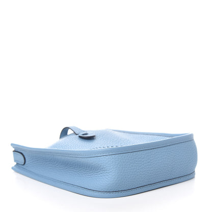 Hermes Taurillon Clemence Amazone Evelyne TPM Bleu Du Nord Vert Verone 3 of 10
