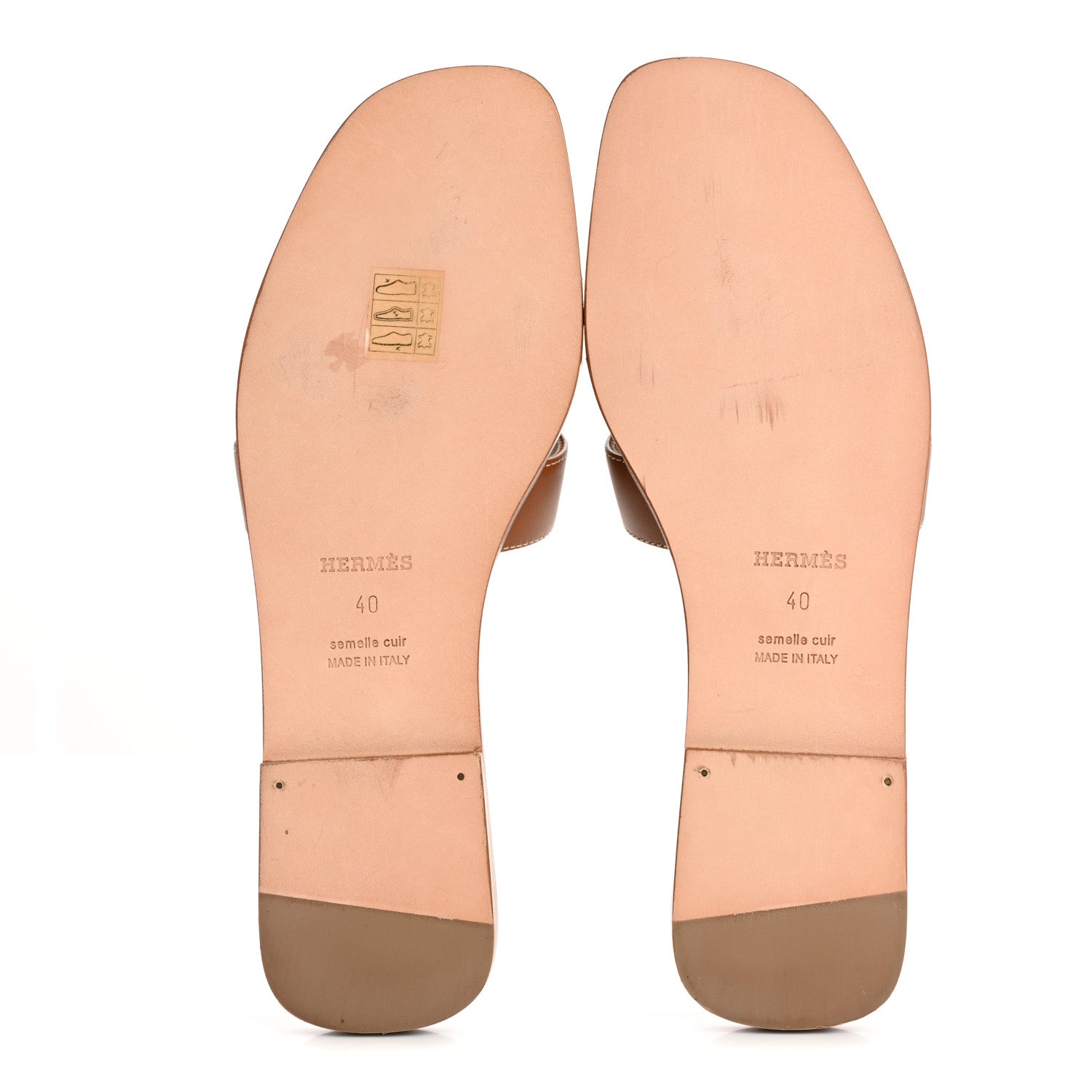 Hermes Box Calfskin Oran Sandals 40 Gold 6 of 10
