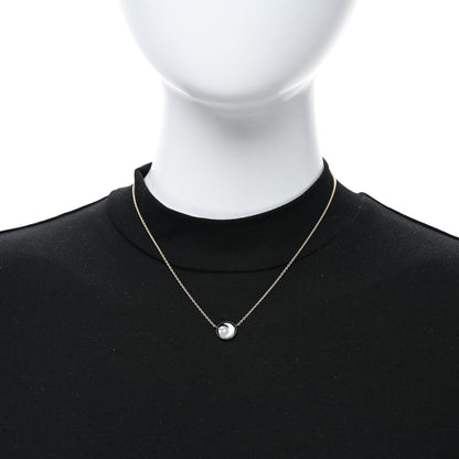 Christian Dior 18K Yellow Gold Diamond Black Onyx Mother of Pearl Rose Celeste Pendant Necklace 2 of 5