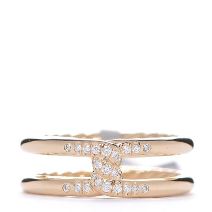David Yurman 18K Yellow Gold Diamond 6.5mm Continuance Band Ring 52 6 1 of 3