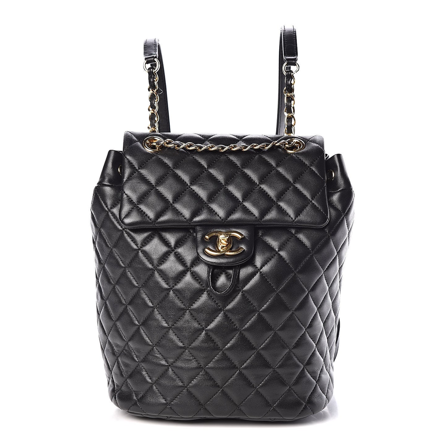 Lambskin Quilted Small Urban Spirit Backpack Black