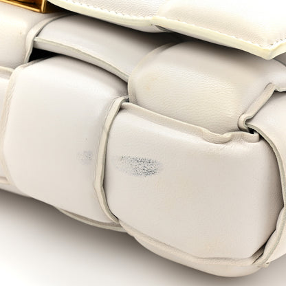 Bottega Veneta Lambskin Maxi Intreccio Padded Chain Cassette Crossbody Bag White 10 of 15