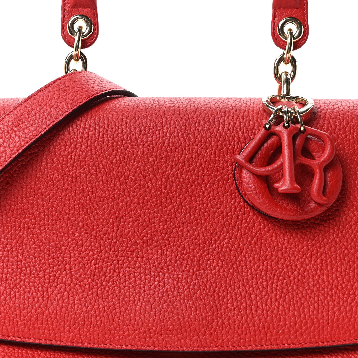 Christian Dior Bullcalf Medium Be Dior Flap Red Pink 7 of 9