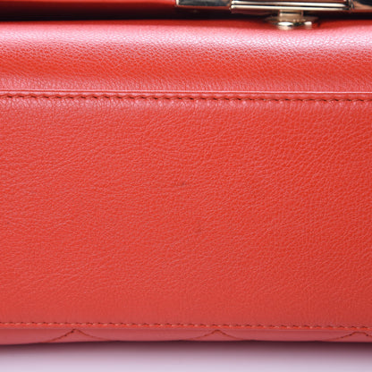 Chanel Grained Calfskin Quilted Medium Label Click Flap Bag Red 12 of 13