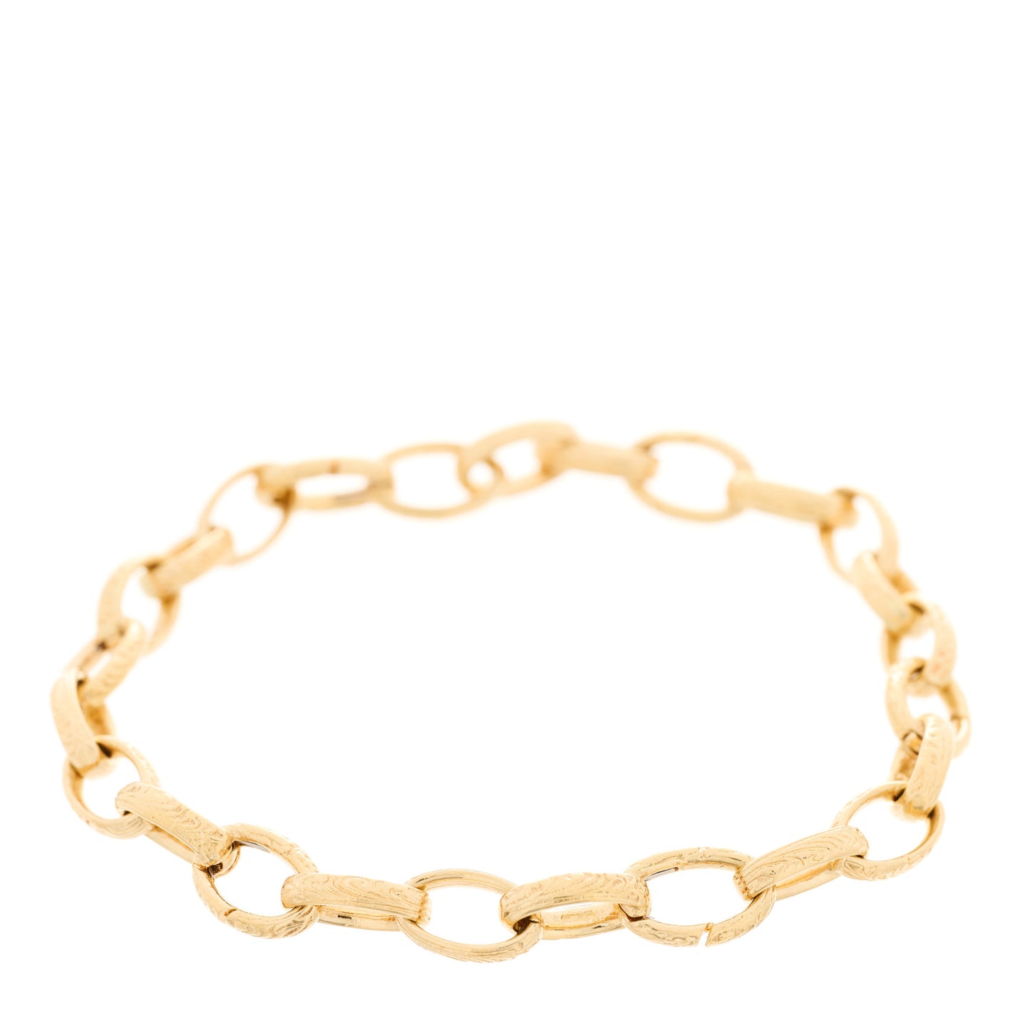 18K Yellow Gold Open Link Chain Bracelet