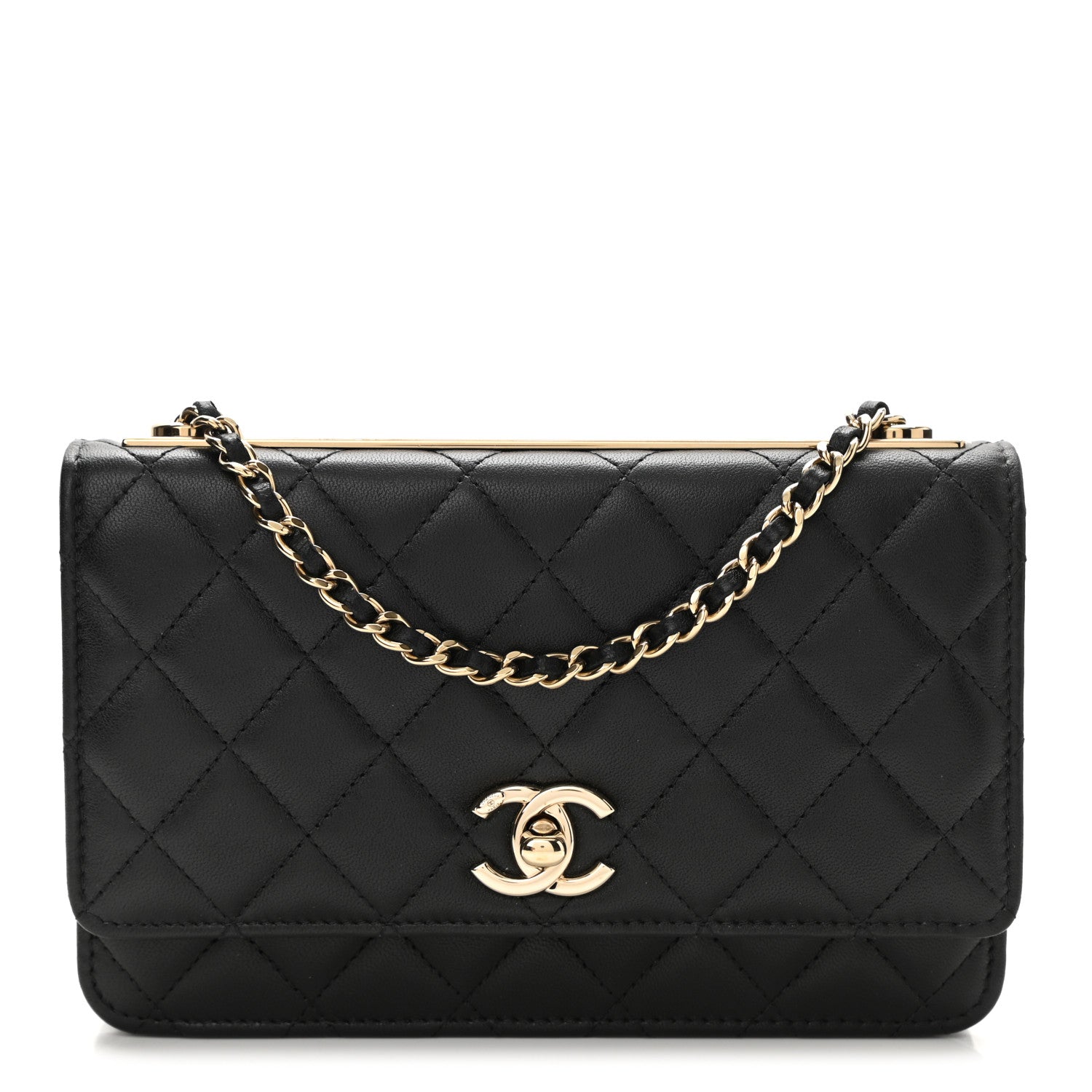 Chanel Lambskin Quilted Trendy CC Wallet On Chain WOC Black 1 of 12