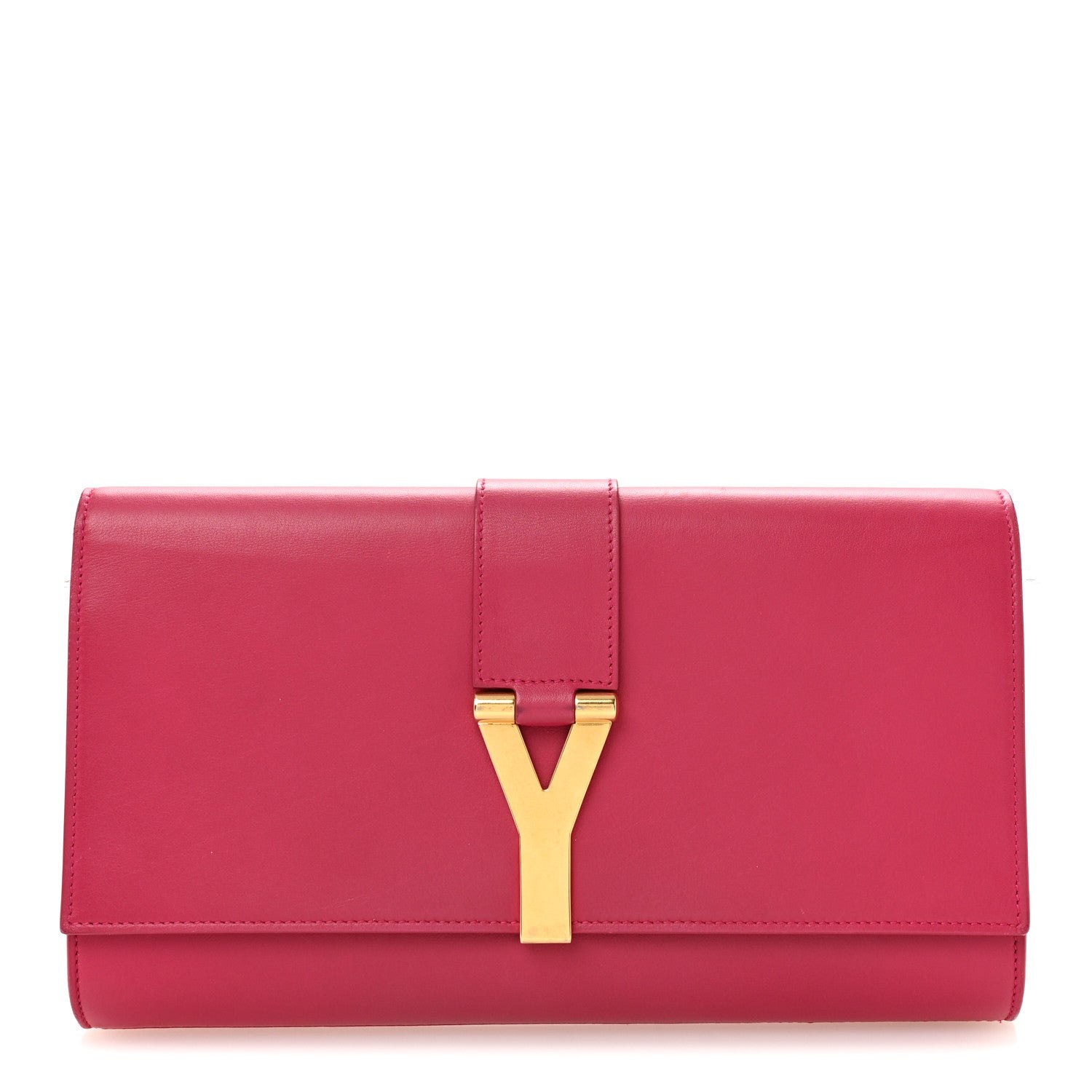 Saint Laurent Calfskin Classic Y Ligne Clutch Fuchsia 1 of 13