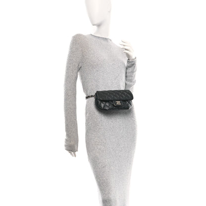 Chanel Calfskin Quilted CC Uniform Flap Belt Bag Black 2 of 10