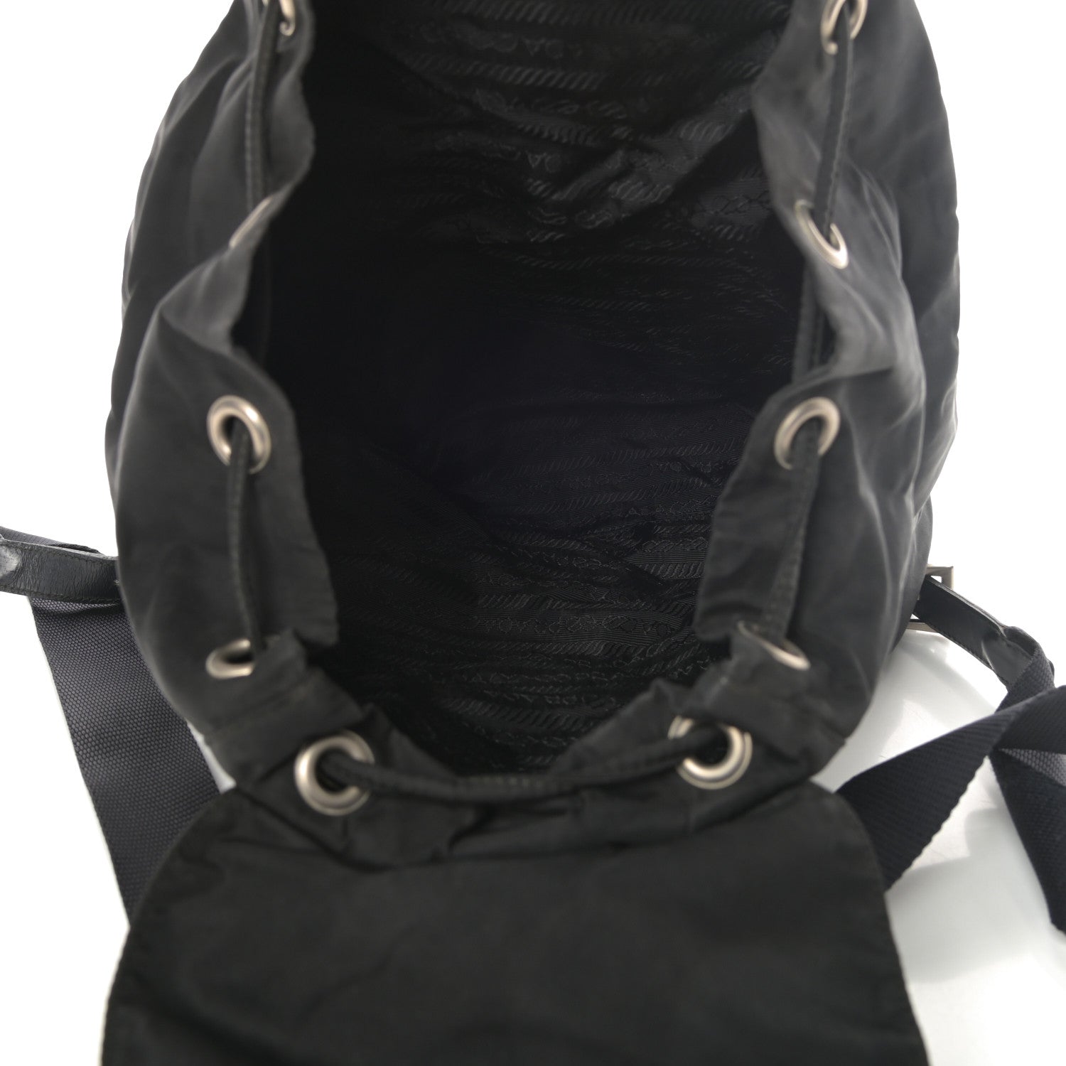 Prada Tessuto Nylon Vela Cinch Backpack Black 5 of 11
