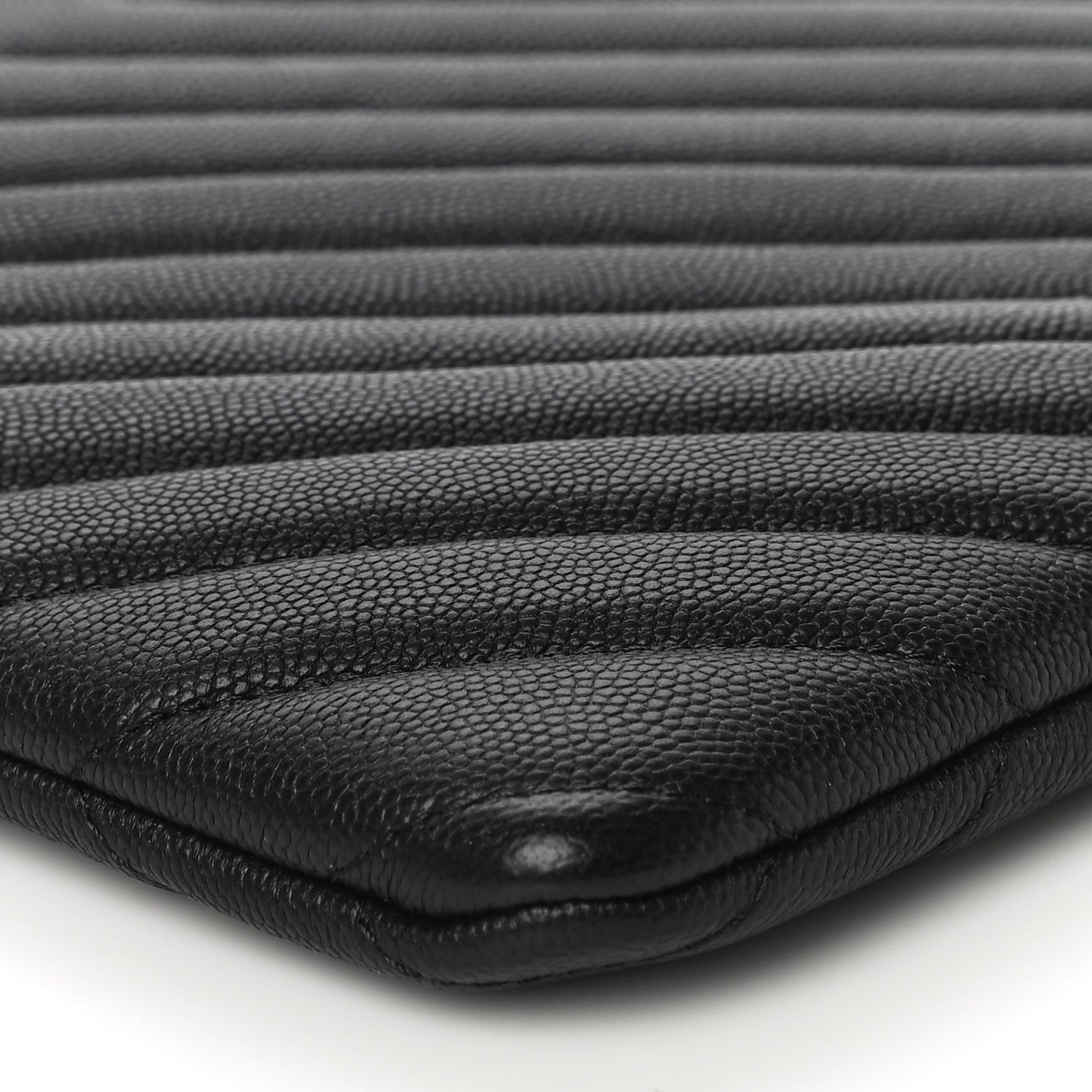 Chanel Caviar Chevron Quilted Medium Cosmetic Case Black 10 of 10