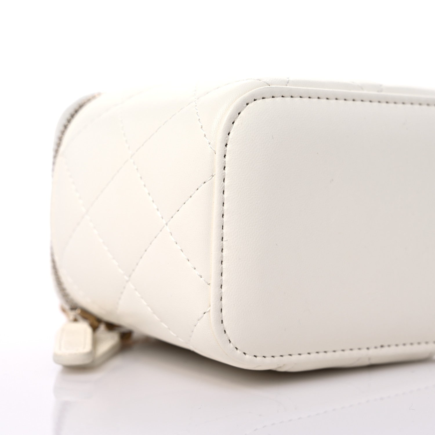 Chanel Lambskin Quilted Pearl Crush Mini Vanity Case With Chain White 8 of 11