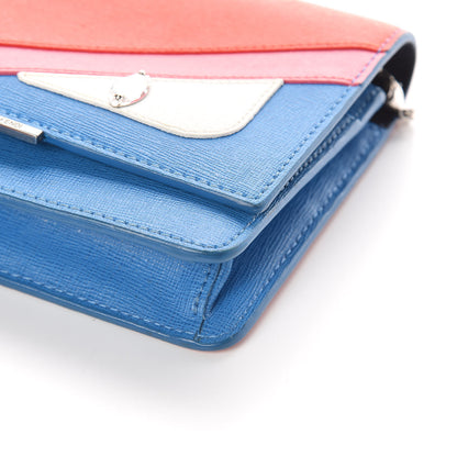Fendi Vitello Elite Crystal Monster Eyes Tube Wallet On Chain Blue Royal Multicolor 10 of 11