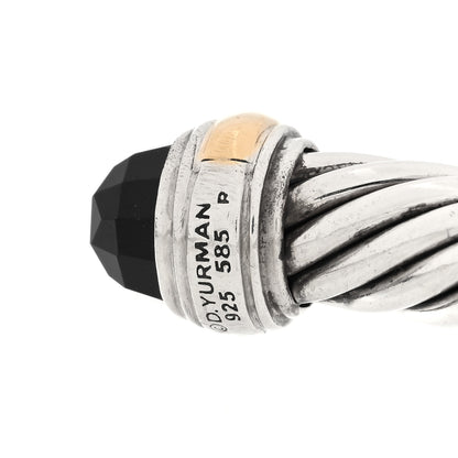 David Yurman Sterling Silver 14K Yellow Gold Black Onyx 7mm Cable Classics Bracelet 3 of 3