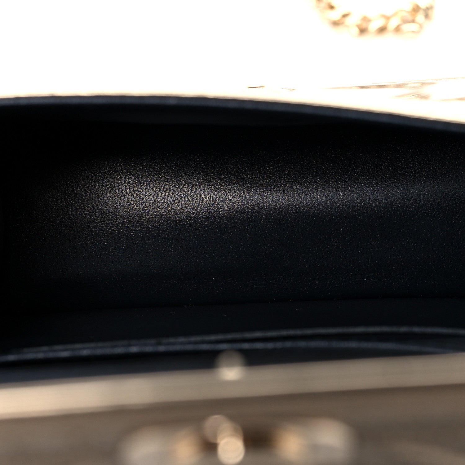 Christian Dior Metallic Patent Micro-Cannage Baby Diorama Flap Bag Gold 4 of 9