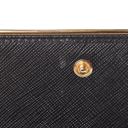 Prada Saffiano Metal Bar Business Card Holder Black 8 of 9