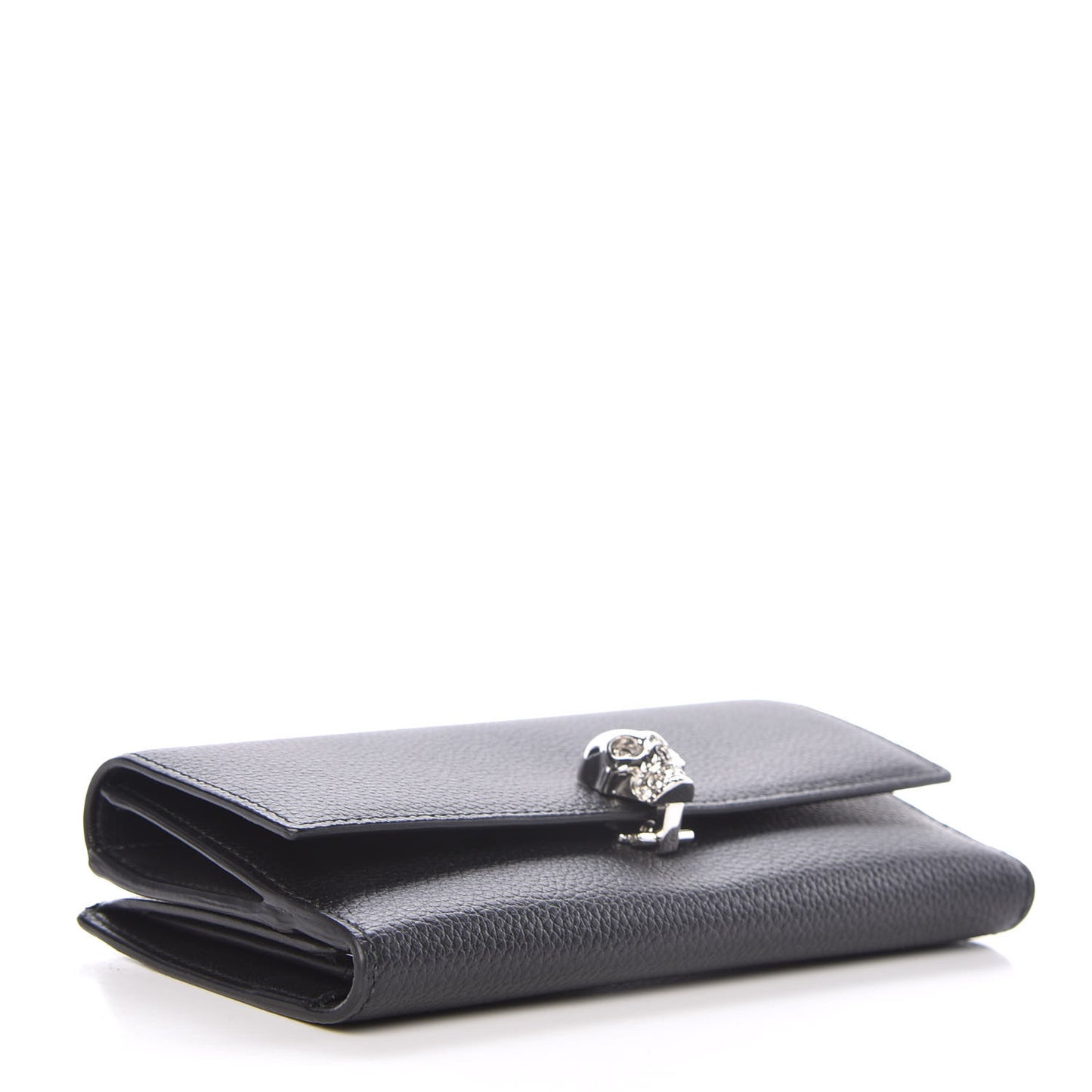 Calfskin Skull Continental Wallet Black