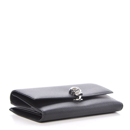 Alexander McQueen Calfskin Skull Continental Wallet Black 4 of 10