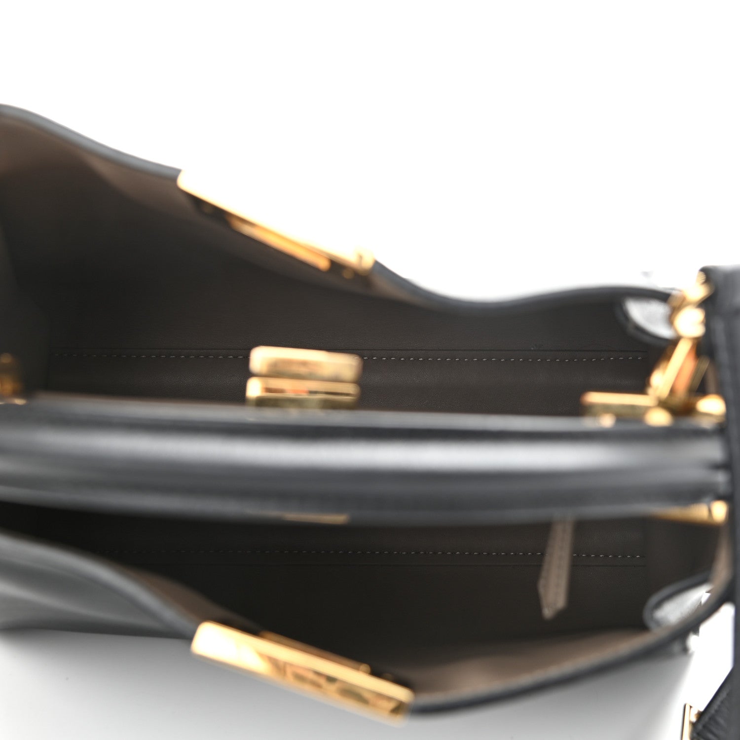 Fendi Vitello Medium Peekaboo Iconic Essentially Satchel Black 5 of 11