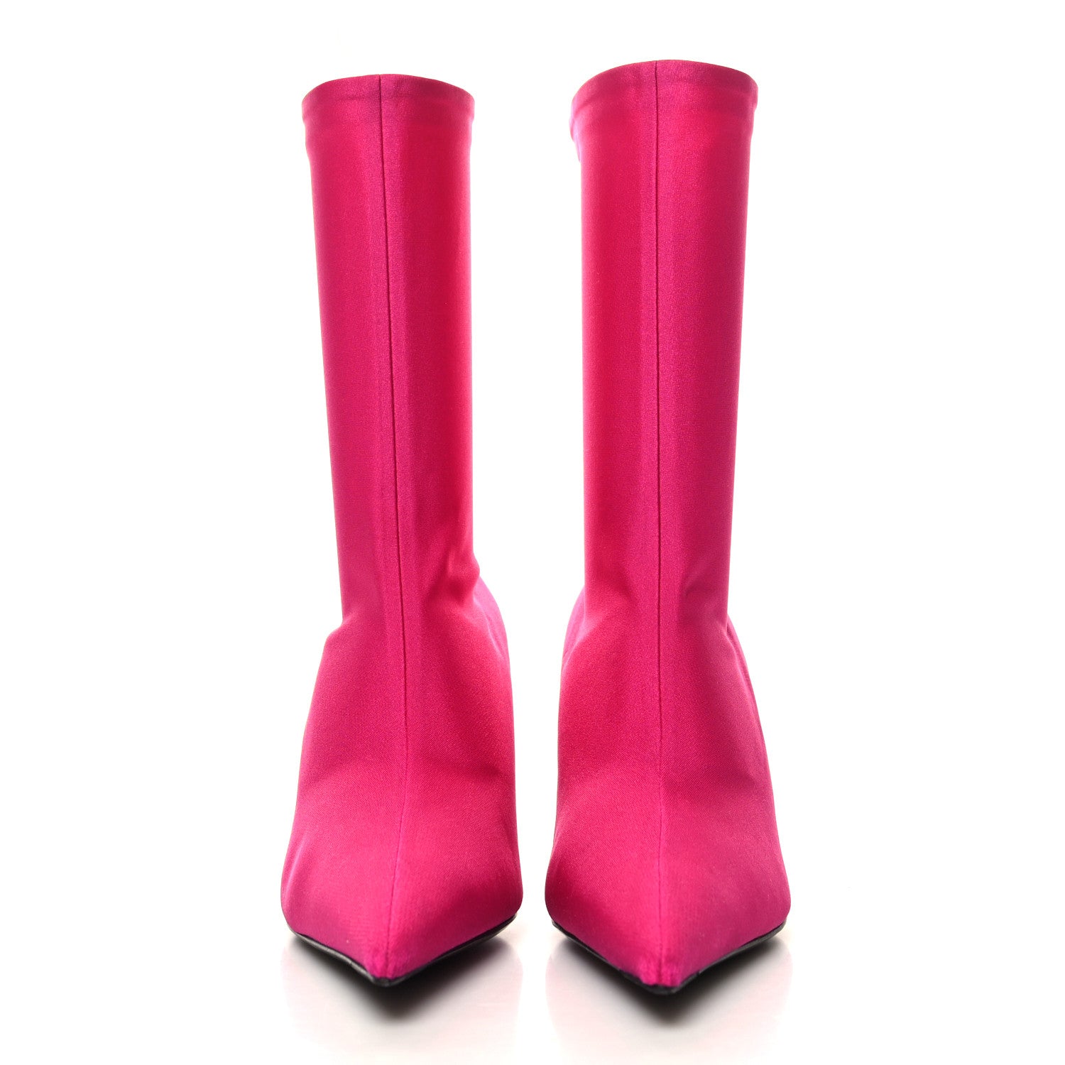 Balenciaga Matte Spandex Extreme Pointed Toe Knife 80mm Ankle Boots 37 Fluo Pink 2 of 7