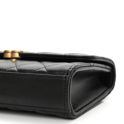 Chanel Lambskin Enamel Quilted Top Handle Flap Phone Holder With Chain Black 9 of 9