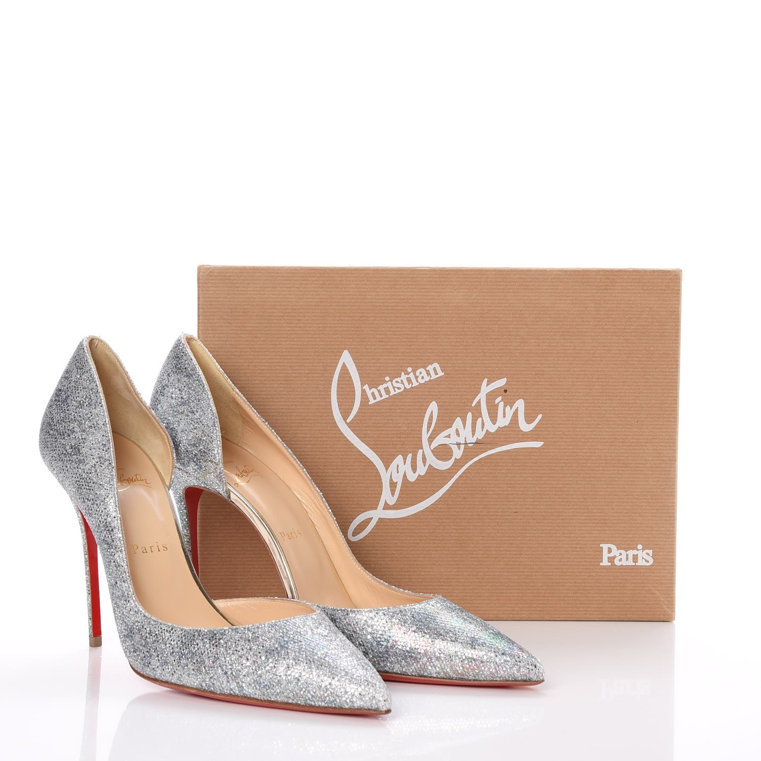 Christian Louboutin Glitter Luminor Iriza 100 Pumps 41.5 Multicolor Light Gold 8 of 8