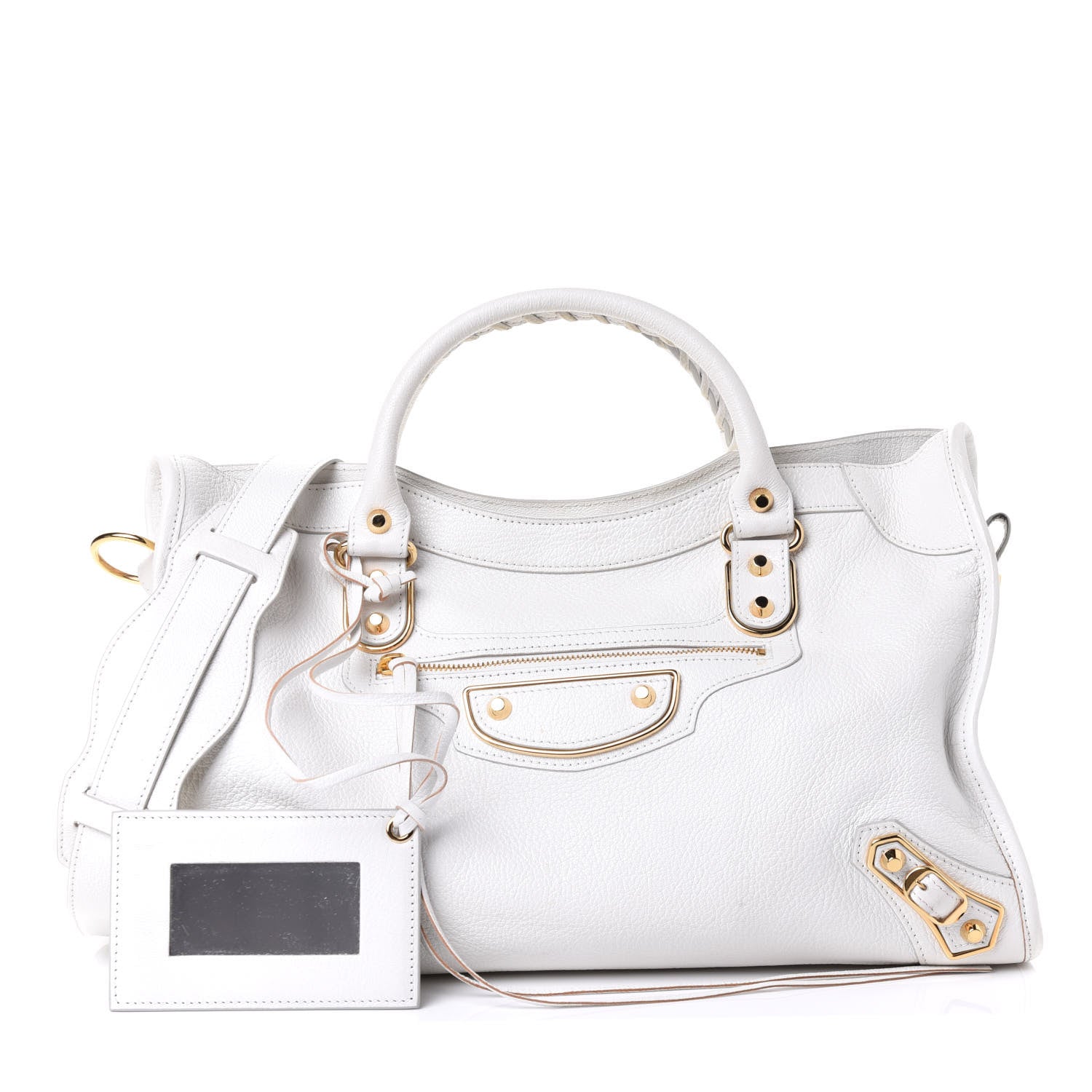 Balenciaga Chevre Gold Metallic Edge Hardware City White 1 of 4