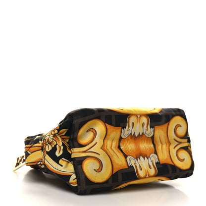 Fendi X VERSACE Nylon Fendace FF Baroque Print Small Trapezoid Beauty Pouch Gold 4 of 11
