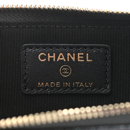 Chanel Iridescent Caviar Quilted Zipped Key Holder Case Black 6 of 8