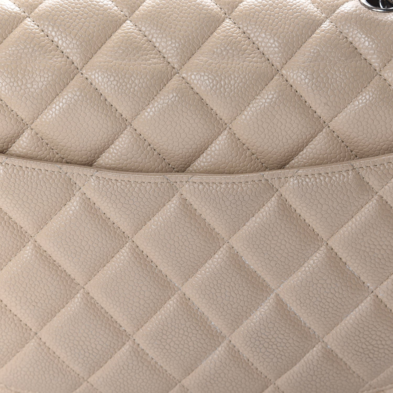 Chanel Caviar Quilted Jumbo Single Flap Beige Clair 11 of 14