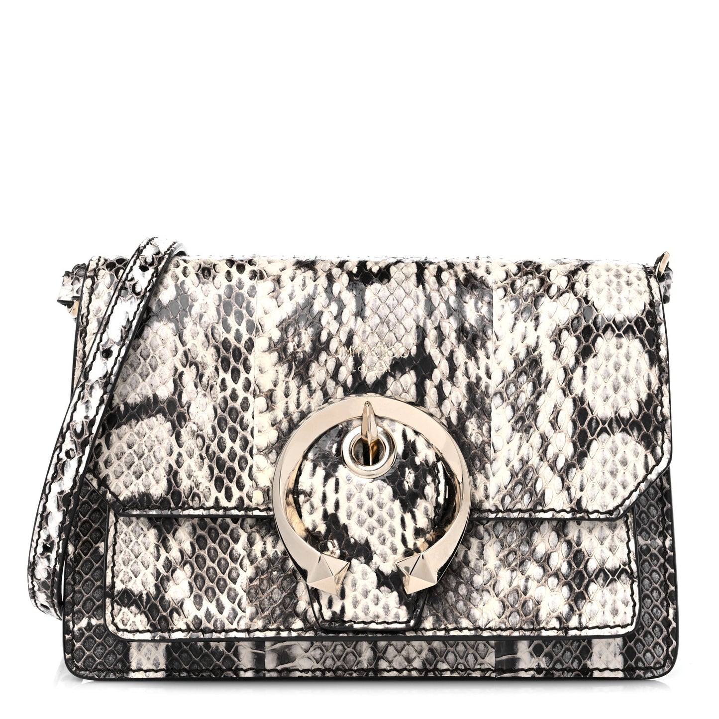 Elaphe Snakeskin Printed Madeline Crossbody Bag Roccia