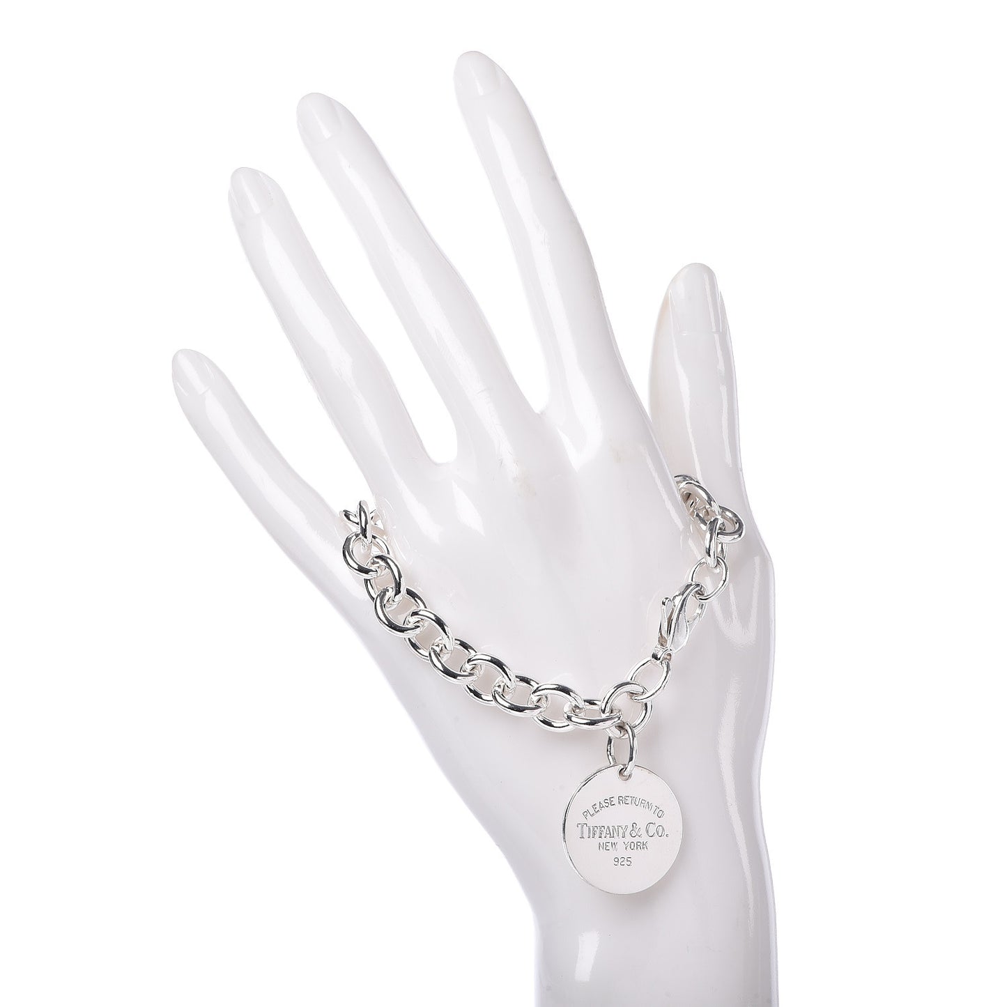 Sterling Silver Return to Round Tag Charm Bracelet