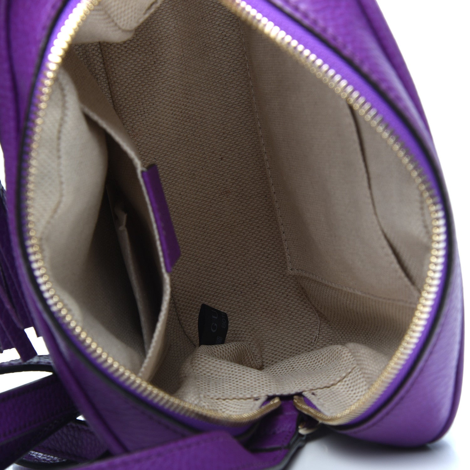 Gucci Pebbled Calfskin Small Soho Disco Bag Shine Purple 4 of 9
