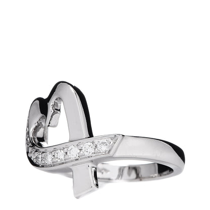 Tiffany 18K White Gold Diamond Paloma Picasso Loving Heart Ring 47 4.25 3 of 7