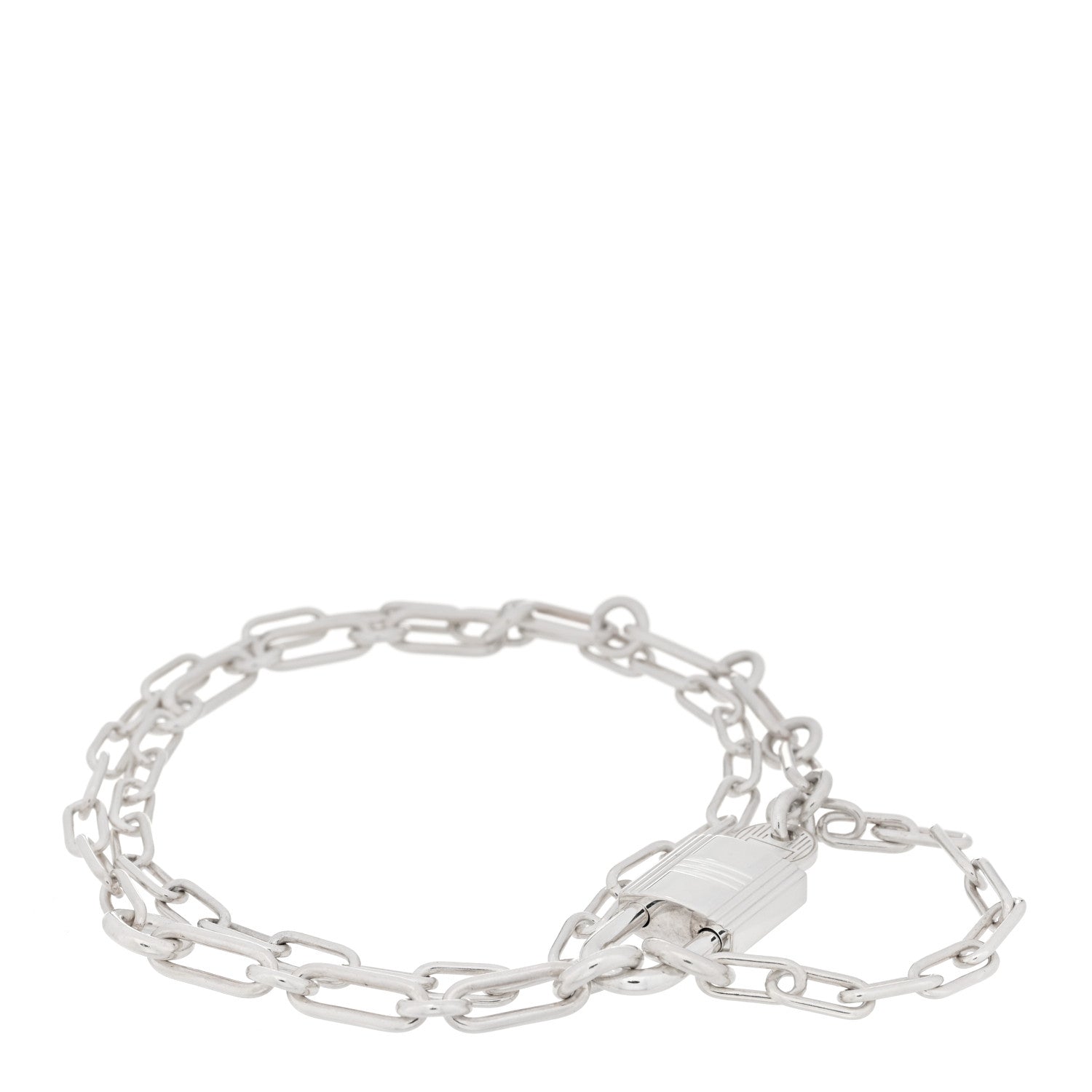 Hermes Sterling Silver PM Kelly Cadenas Wrap Bracelet 1 of 3