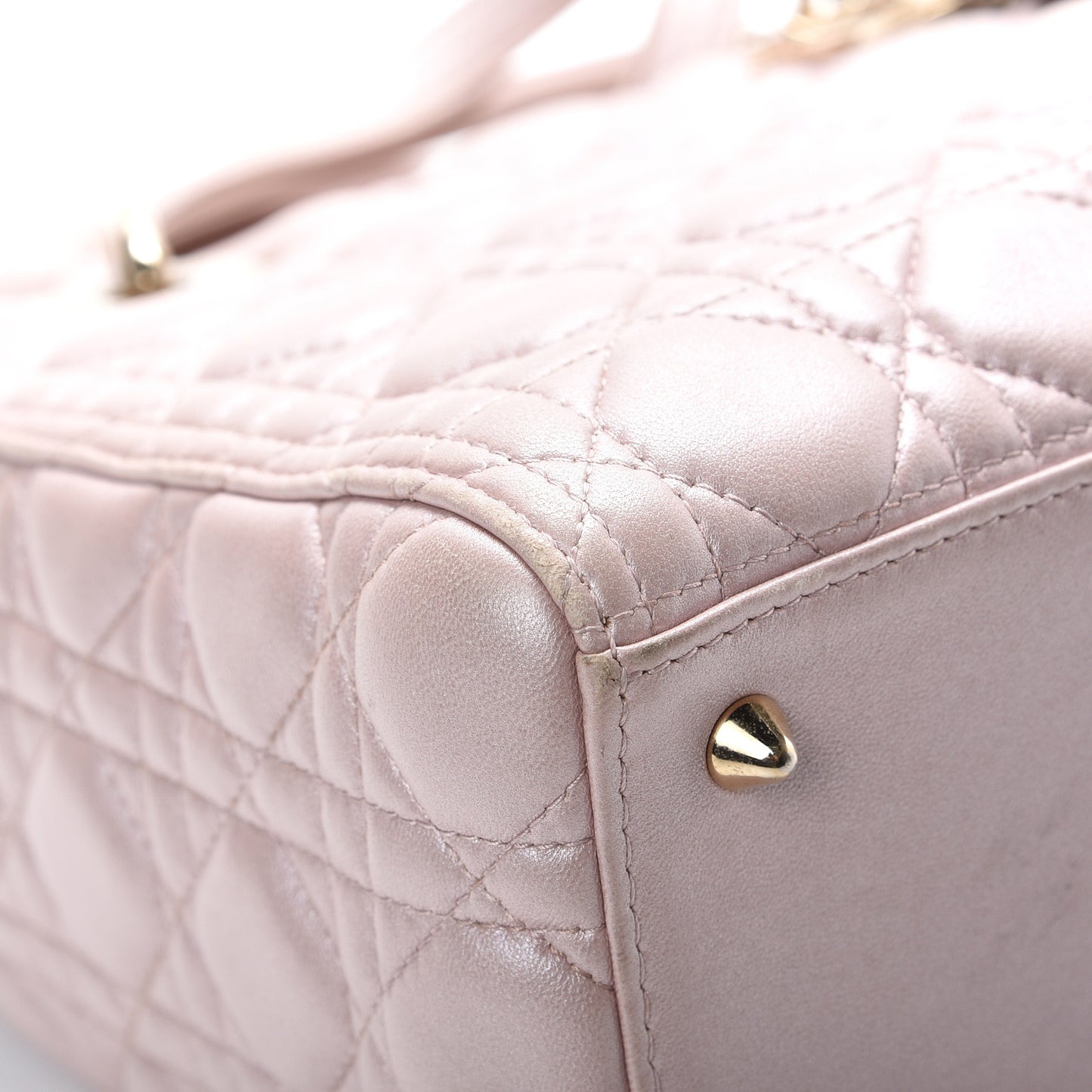 Pearly Lambskin Cannage Medium Lady Dior Lotus