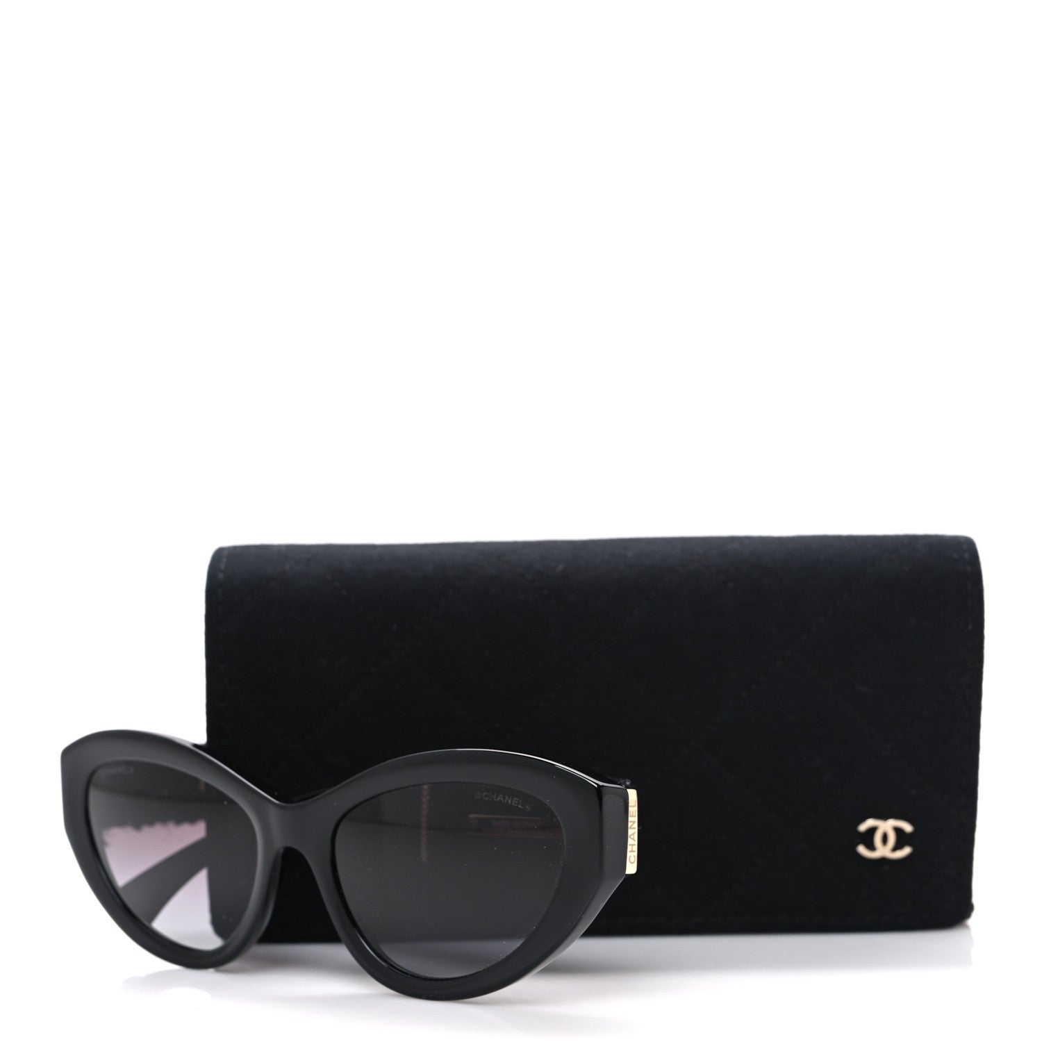 Chanel Acetate Tweed Wool CC Chain Sunglasses 5513 Black 8 of 8