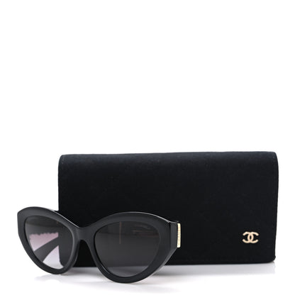 Chanel Acetate Tweed Wool CC Chain Sunglasses 5513 Black 8 of 8