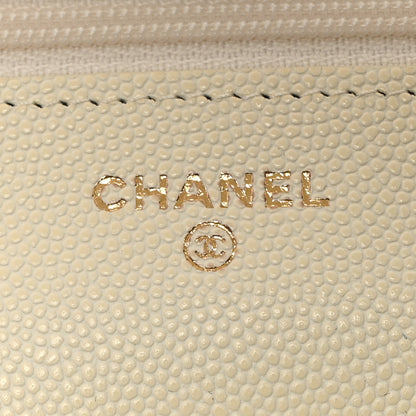 Chanel Caviar Quilted Wallet on Chain WOC White 6 of 11