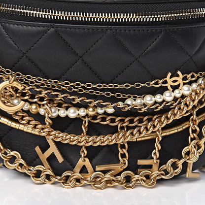 Chanel Lambskin Quilted All About Chains Waist Belt Bag Black 9 of 12