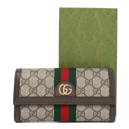 Gucci GG Supreme Monogram Web Ophidia Continental Wallet Brown 8 of 8