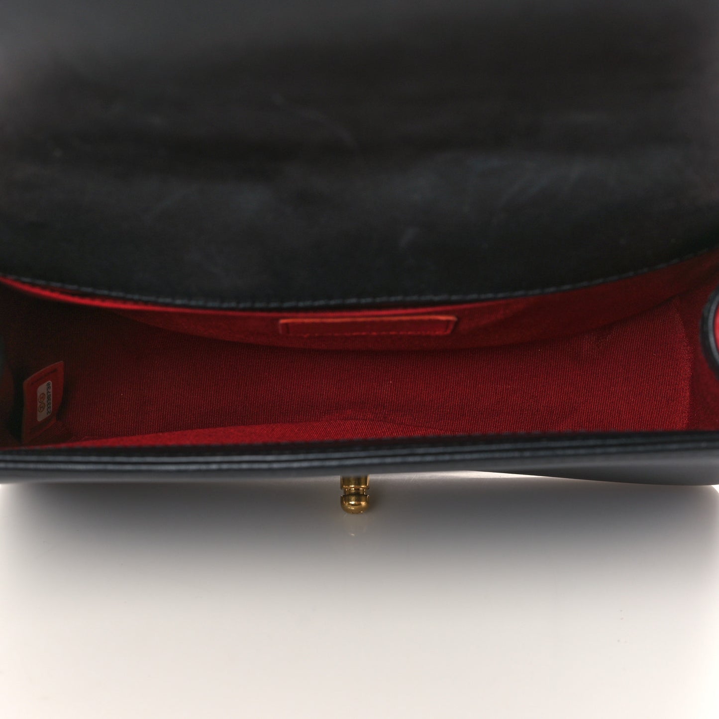 Lambskin Quilted Medium Boy Flap Dark Red Black