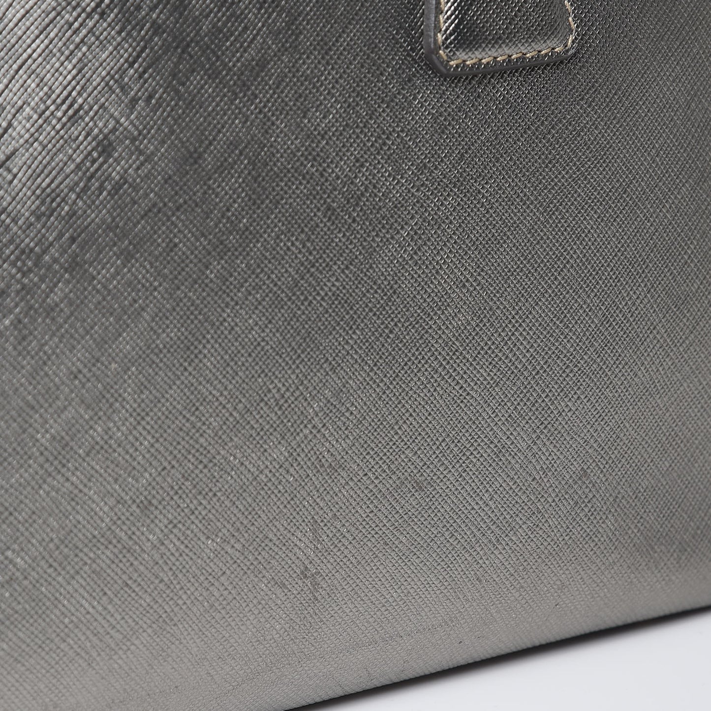Metallic Saffiano Lux Bowler Silver
