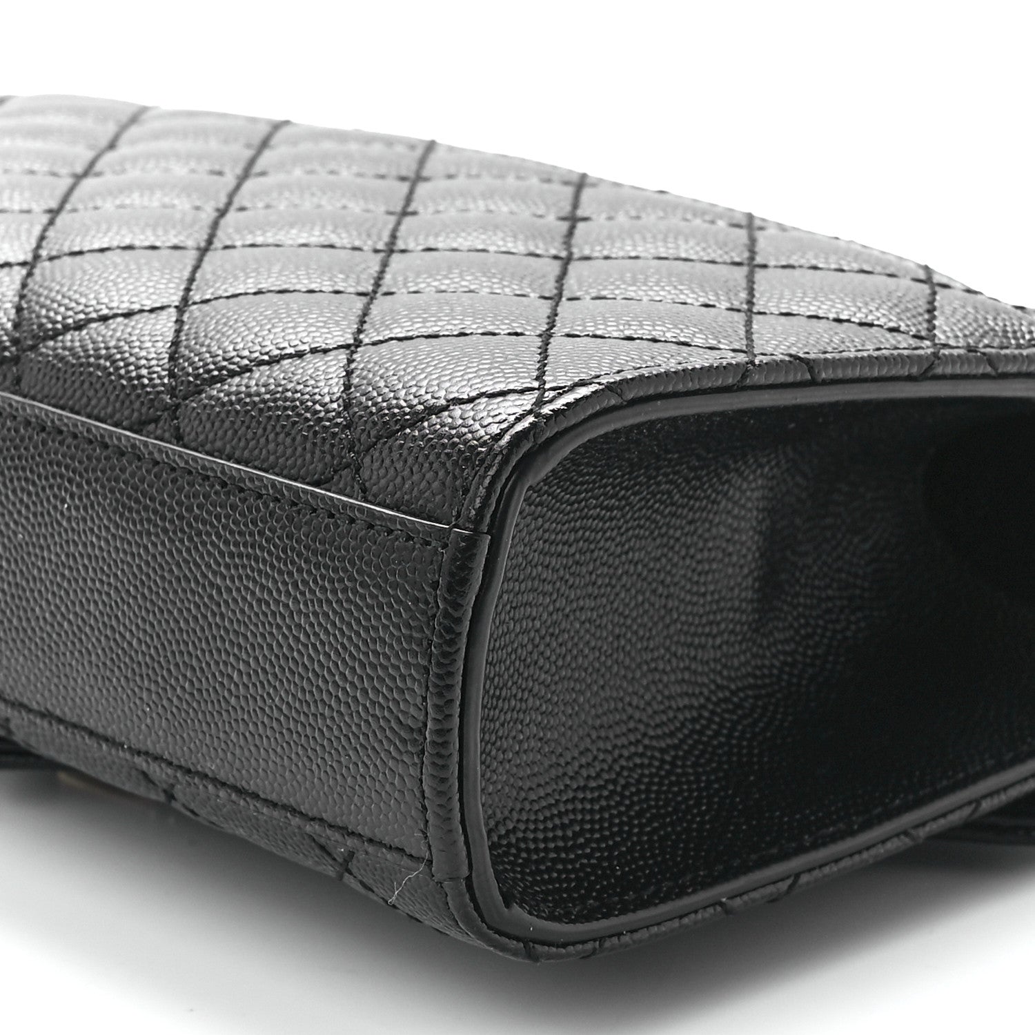 Saint Laurent Grain De Poudre Textured Mixed Matelasse Triquilt Small Monogram Satchel Black 12 of 12
