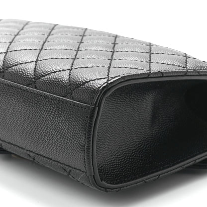 Saint Laurent Grain De Poudre Textured Mixed Matelasse Triquilt Small Monogram Satchel Black 12 of 12