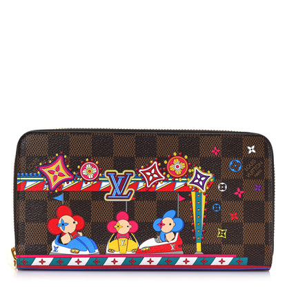 Louis Vuitton Damier Ebene 2020 Christmas Animation Bumper Cars Zippy Wallet Coquelicot 1 of 9